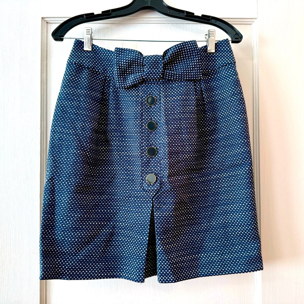 Anthropologie | Leifsdottir Sprightly Tweed Bow Front Skirt 6 - Picture 2 of 13